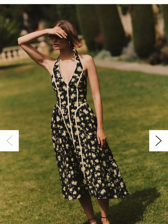 Anthropologie Dresses & Skirts - NWT Anthropologie Fit and Flare Halter v neck Floral Midi Dress